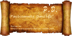 Paulcsenetz Daniló névjegykártya